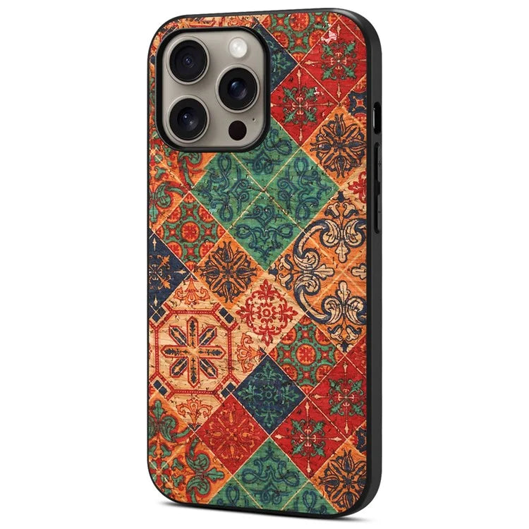 For iPhone 16 Pro Max Case Flower Print PU Leather+PC+TPU Phone Cover