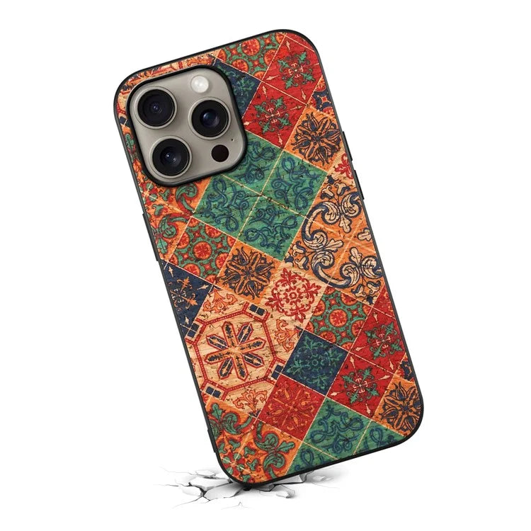 For iPhone 16 Pro Max Case Flower Print PU Leather+PC+TPU Phone Cover
