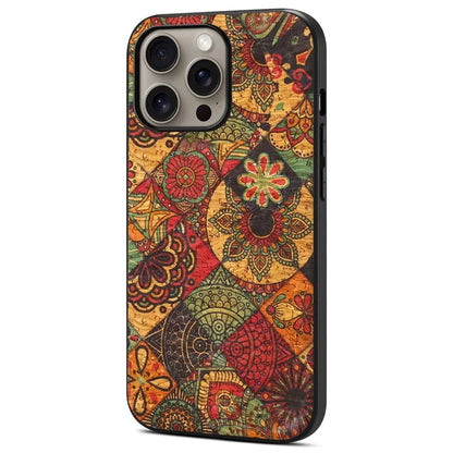 For iPhone 16 Pro Max Case Flower Print PU Leather+PC+TPU Phone Cover