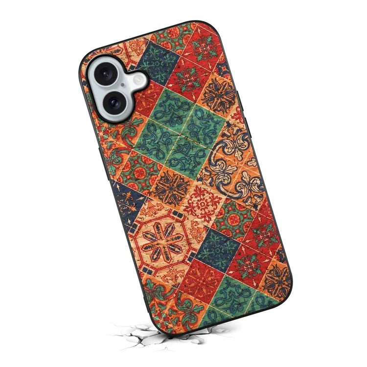 For iPhone 16 Plus Case Flower Print PU Leather+PC+TPU Phone Cover