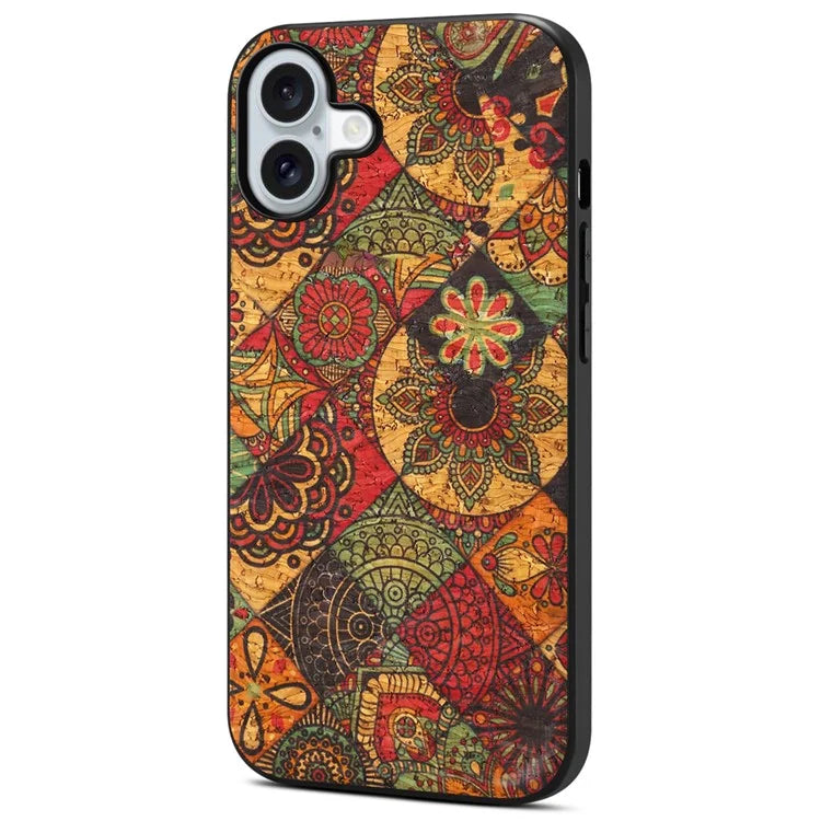 For iPhone 16 Plus Case Flower Print PU Leather+PC+TPU Phone Cover