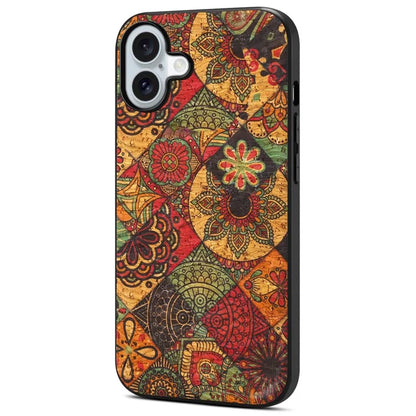 For iPhone 16 Plus Case Flower Print PU Leather+PC+TPU Phone Cover