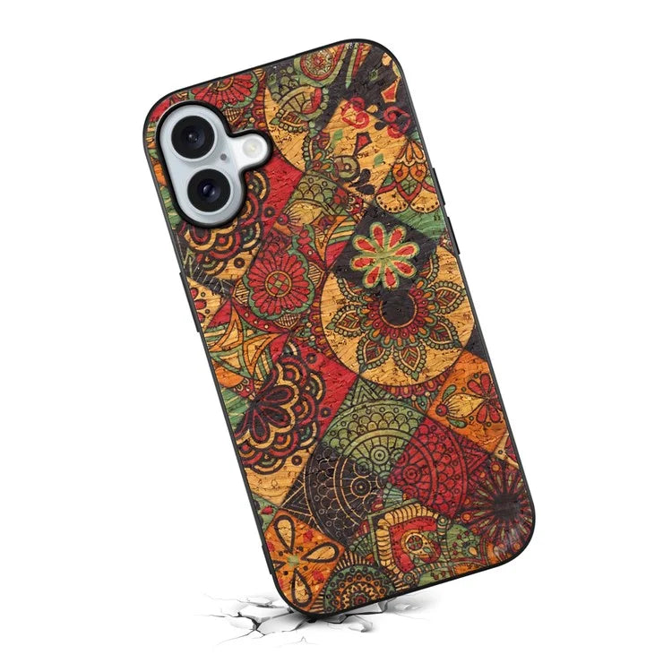For iPhone 16 Plus Case Flower Print PU Leather+PC+TPU Phone Cover