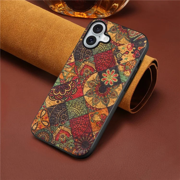 For iPhone 16 Plus Case Flower Print PU Leather+PC+TPU Phone Cover