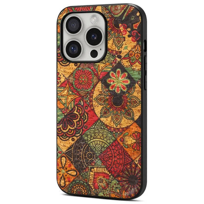 For iPhone 16 Pro Case Flower Print PU Leather+PC+TPU Phone Cover