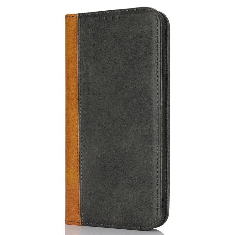 For Samsung Galaxy A55 5G Case Calf Texture 3 Card Slots Color Splicing Leather Phone Cover