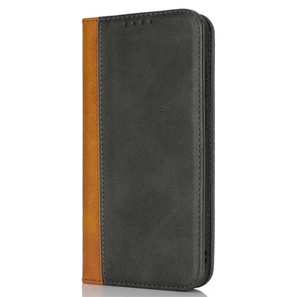 For Samsung Galaxy A55 5G Case Calf Texture 3 Card Slots Color Splicing Leather Phone Cover