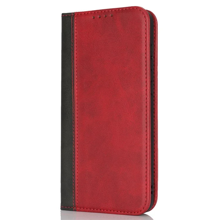 For Samsung Galaxy A55 5G Case Calf Texture 3 Card Slots Color Splicing Leather Phone Cover