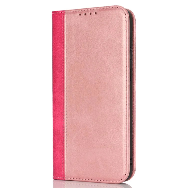 For Samsung Galaxy A55 5G Case Calf Texture 3 Card Slots Color Splicing Leather Phone Cover