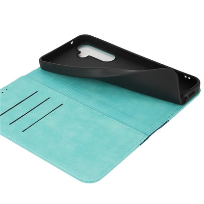 For Samsung Galaxy A55 5G Case Calf Texture 3 Card Slots Color Splicing Leather Phone Cover
