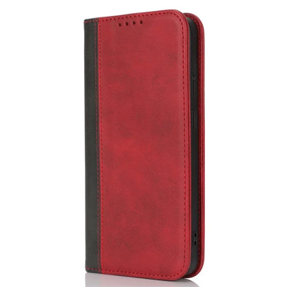 For Samsung Galaxy S24+ Case Calf Texture 3 Card Slots Color Splicing Leather Phone Cover