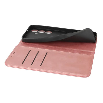 For Samsung Galaxy S24+ Case Calf Texture 3 Card Slots Color Splicing Leather Phone Cover