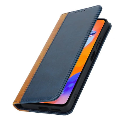 For Xiaomi Redmi Note 11 Pro Case Calf Texture 3 Card Slots Color Splicing Leather Phone Cover