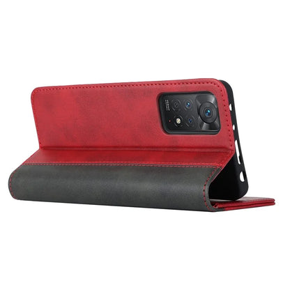 For Xiaomi Redmi Note 11 Pro Case Calf Texture 3 Card Slots Color Splicing Leather Phone Cover