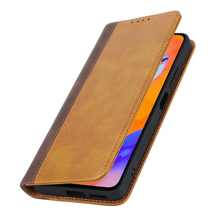 For Xiaomi Redmi Note 11 Pro Case Calf Texture 3 Card Slots Color Splicing Leather Phone Cover