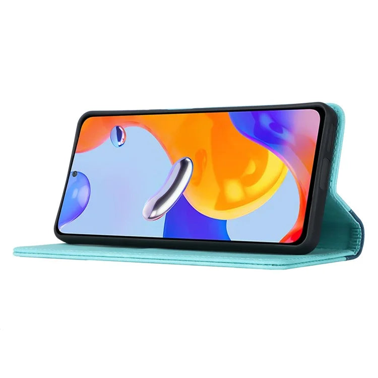 For Xiaomi Redmi Note 11 Pro Case Calf Texture 3 Card Slots Color Splicing Leather Phone Cover