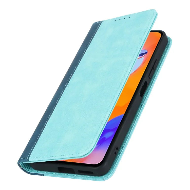 For Xiaomi Redmi Note 11 Pro Case Calf Texture 3 Card Slots Color Splicing Leather Phone Cover