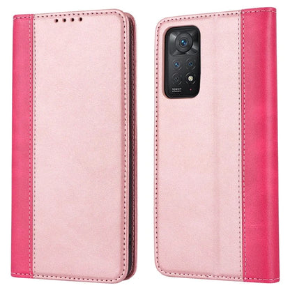 For Xiaomi Redmi Note 11 Pro Case Calf Texture 3 Card Slots Color Splicing Leather Phone Cover