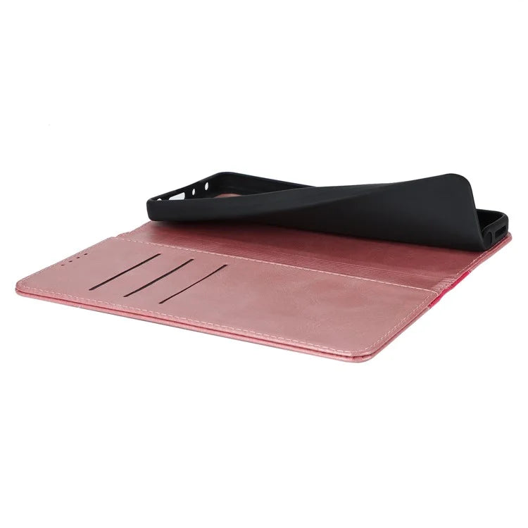 For Xiaomi Redmi Note 11 Pro Case Calf Texture 3 Card Slots Color Splicing Leather Phone Cover
