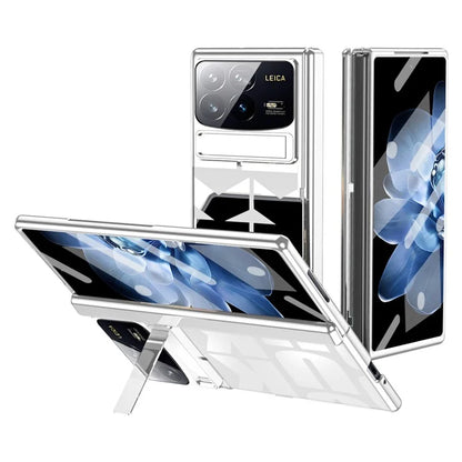 For Xiaomi Mix Fold 4 5G Case Kickstand Hard PC Phone Cover with Tempered Glass Film