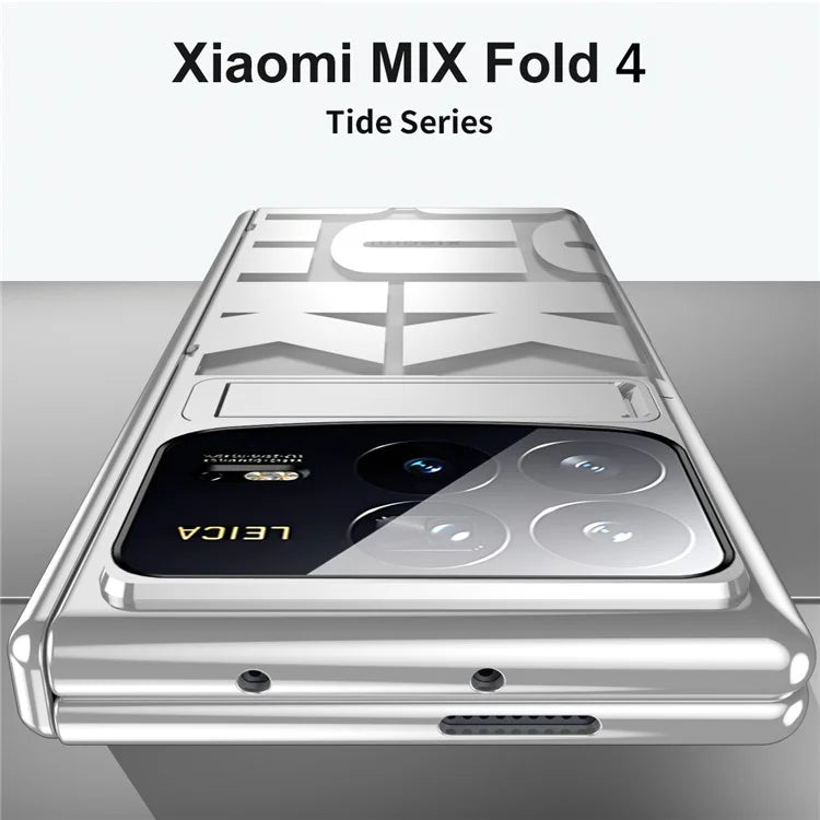 For Xiaomi Mix Fold 4 5G Case Kickstand Hard PC Phone Cover with Tempered Glass Film