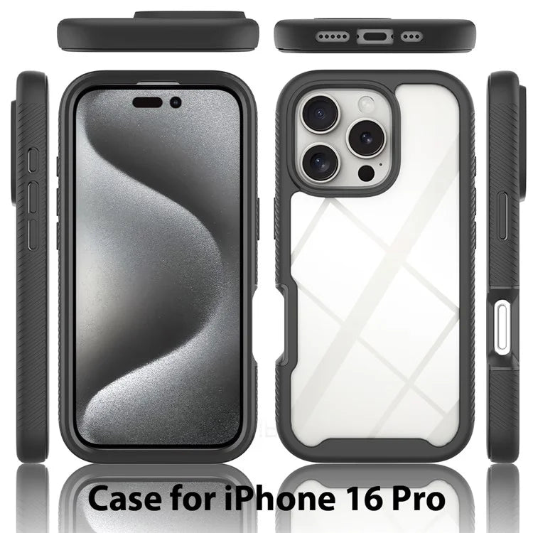 For iPhone 16 Pro Case Anti-Drop 2-in-1 PC+TPU Phone Cover