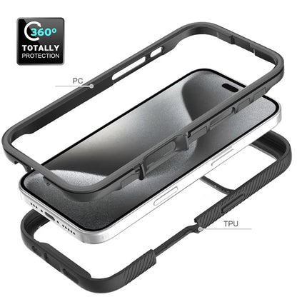 For iPhone 16 Pro Case Anti-Drop 2-in-1 PC+TPU Phone Cover