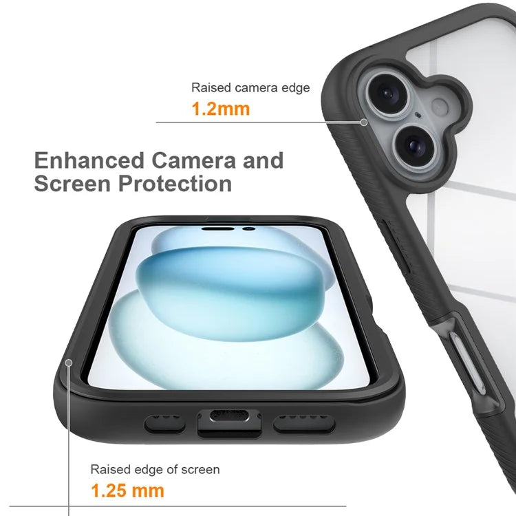 For iPhone 16 Case Anti-Drop 2-in-1 PC+TPU Phone Cover
