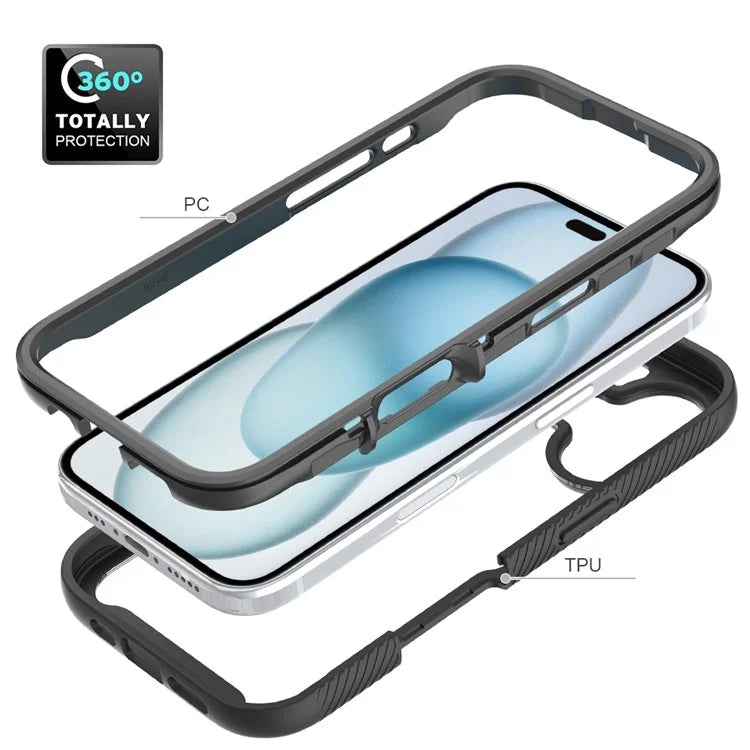 For iPhone 16 Case Anti-Drop 2-in-1 PC+TPU Phone Cover