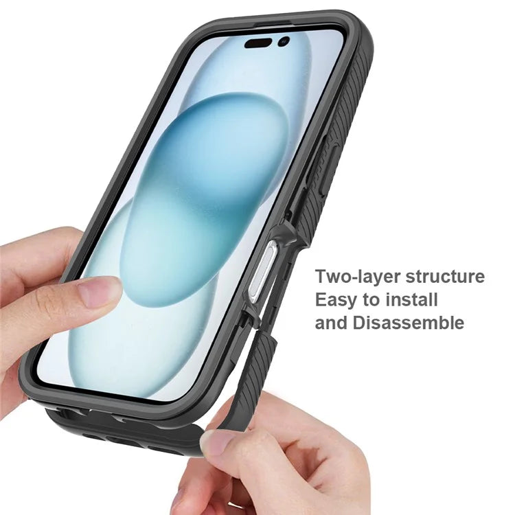 For iPhone 16 Case Anti-Drop 2-in-1 PC+TPU Phone Cover