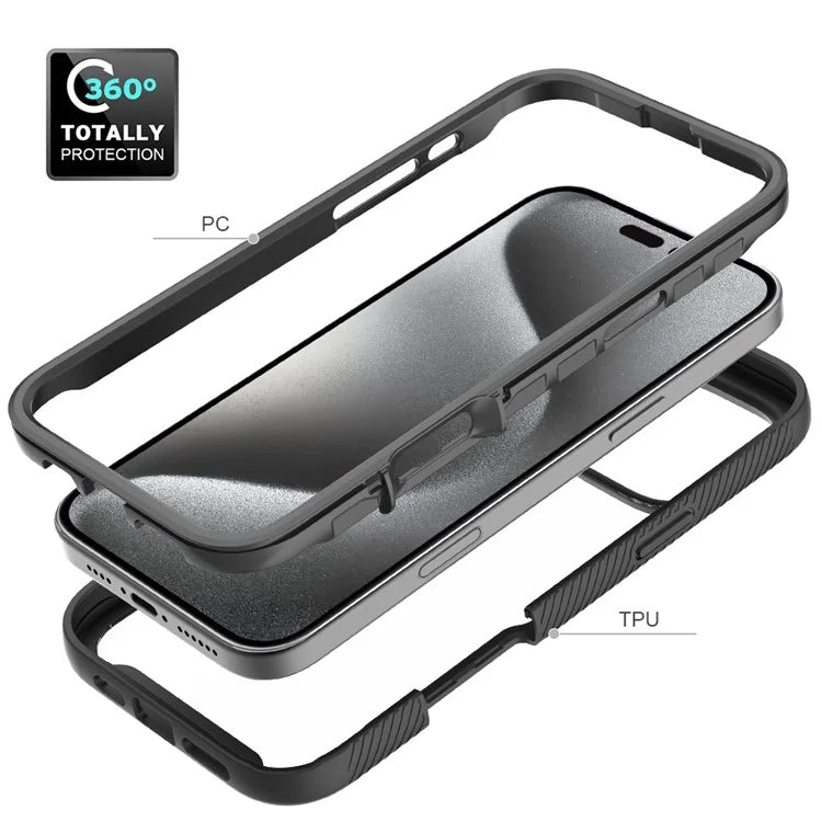 For iPhone 16 Pro Max  Case Anti-Drop 2-in-1 PC+TPU Phone Cover