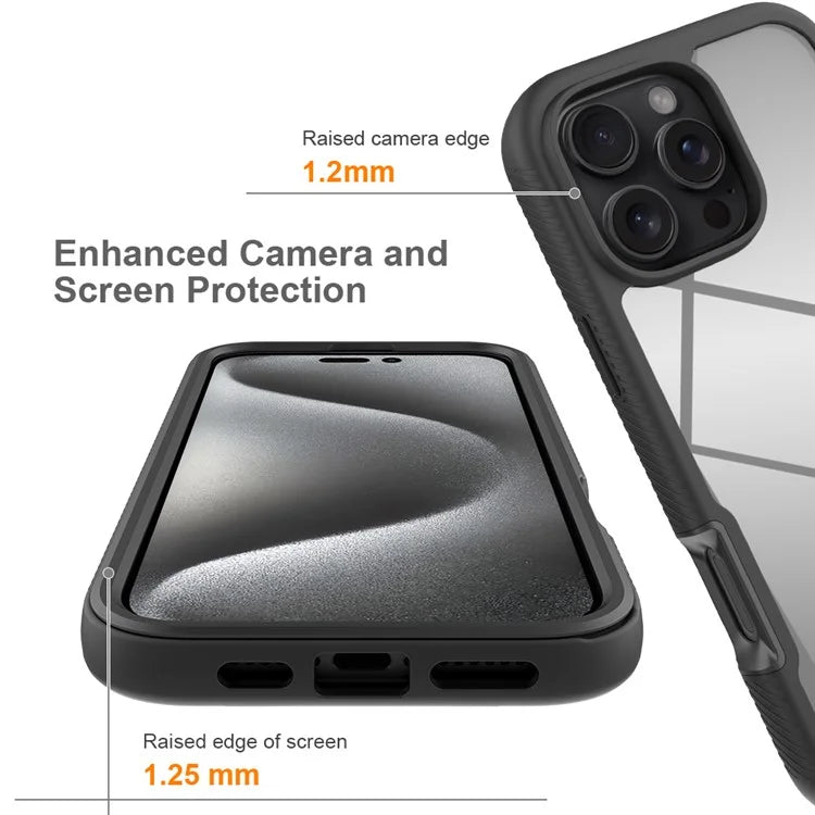 For iPhone 16 Pro Max  Case Anti-Drop 2-in-1 PC+TPU Phone Cover