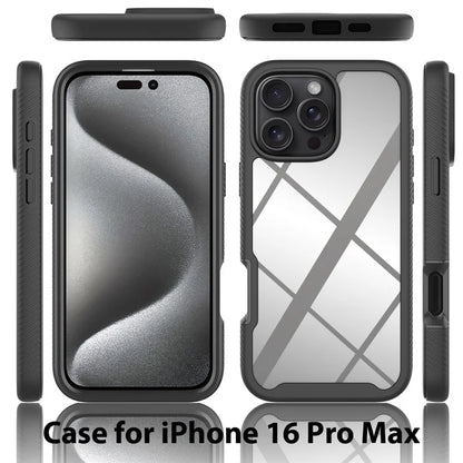 For iPhone 16 Pro Max  Case Anti-Drop 2-in-1 PC+TPU Phone Cover
