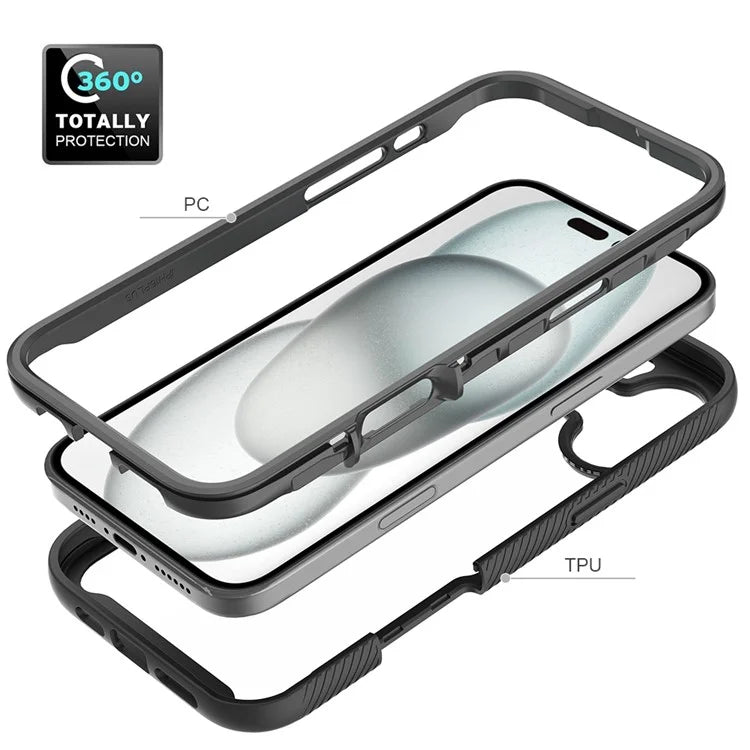 For iPhone 16 Plus Case Anti-Drop 2-in-1 PC+TPU Phone Cover