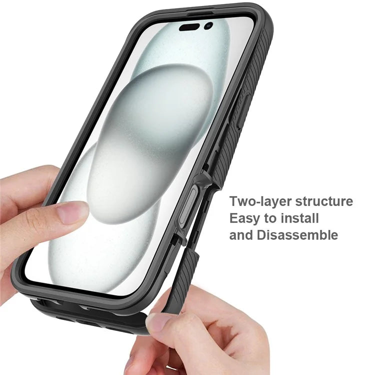 For iPhone 16 Plus Case Anti-Drop 2-in-1 PC+TPU Phone Cover