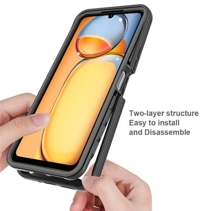 For Xiaomi Redmi 13C 4G / 13C 5G / Poco C65 4G Case PC+TPU Clear Phone Cover with PET Screen Film