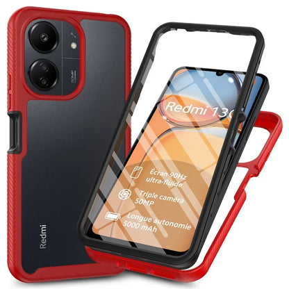 For Xiaomi Redmi 13C 4G / 13C 5G / Poco C65 4G Case PC+TPU Clear Phone Cover with PET Screen Film