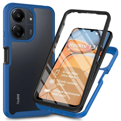 For Xiaomi Redmi 13C 4G / 13C 5G / Poco C65 4G Case PC+TPU Clear Phone Cover with PET Screen Film