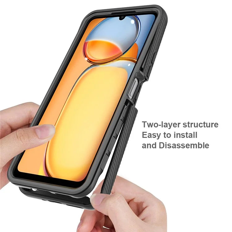 For Xiaomi Redmi 13C 4G / 13C 5G / Poco C65 4G Case PC+TPU Clear Phone Cover with PET Screen Film