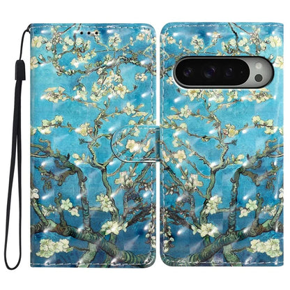 For Google Pixel 9 / 9 Pro Case PU Leather 3D Pattern Printing Wallet Phone Cover