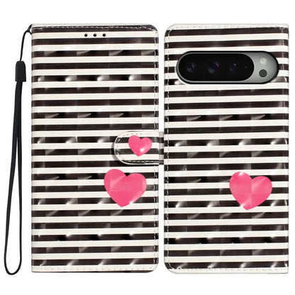 For Google Pixel 9 / 9 Pro Case PU Leather 3D Pattern Printing Wallet Phone Cover