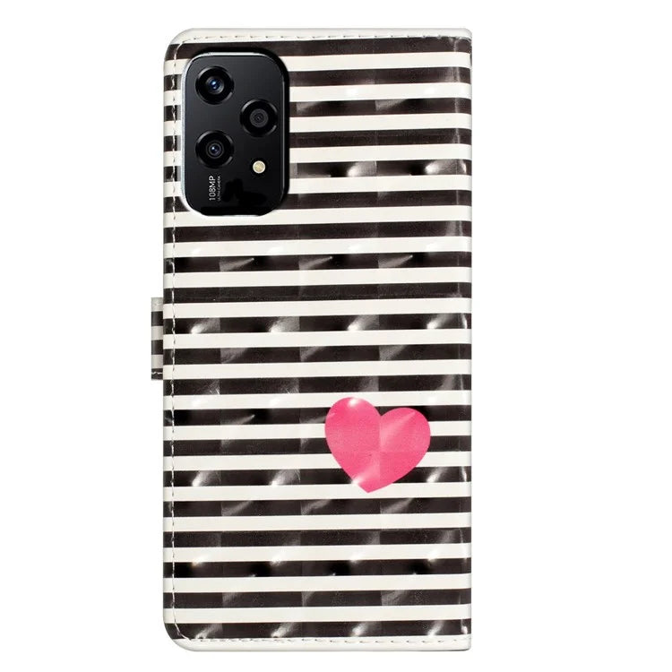 For Honor 200 Lite Case PU Leather 3D Pattern Printing Wallet Phone Cover