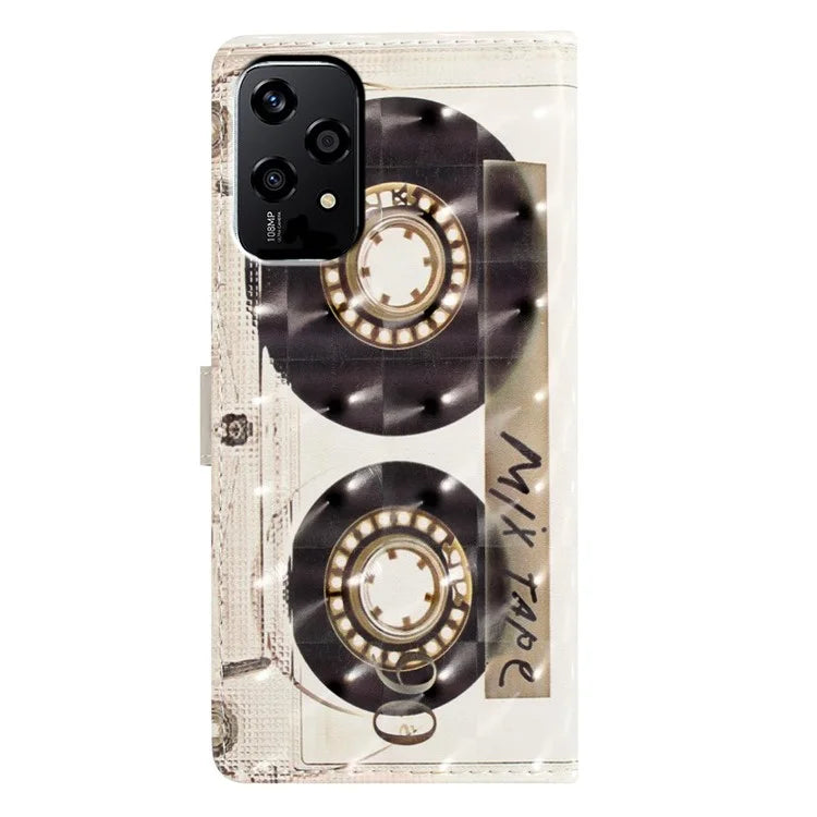 For Honor 200 Lite Case PU Leather 3D Pattern Printing Wallet Phone Cover