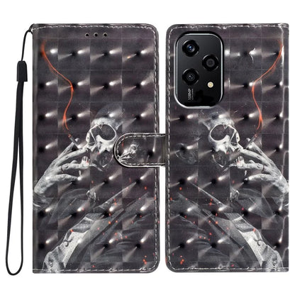 For Honor 200 Lite Case PU Leather 3D Pattern Printing Wallet Phone Cover