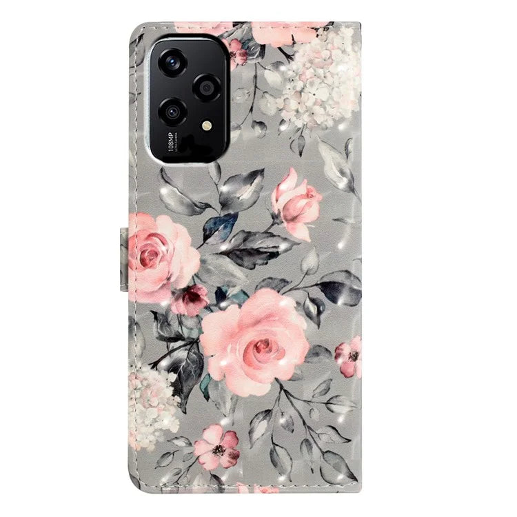 For Honor 200 Lite Case PU Leather 3D Pattern Printing Wallet Phone Cover