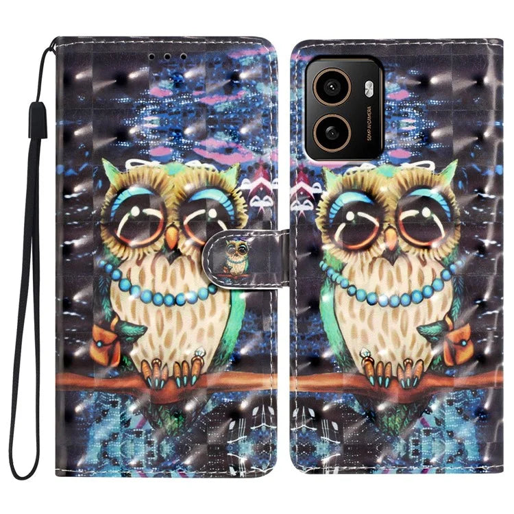 For HMD Pulse+ Case PU Leather 3D Pattern Printing Wallet Phone Cover