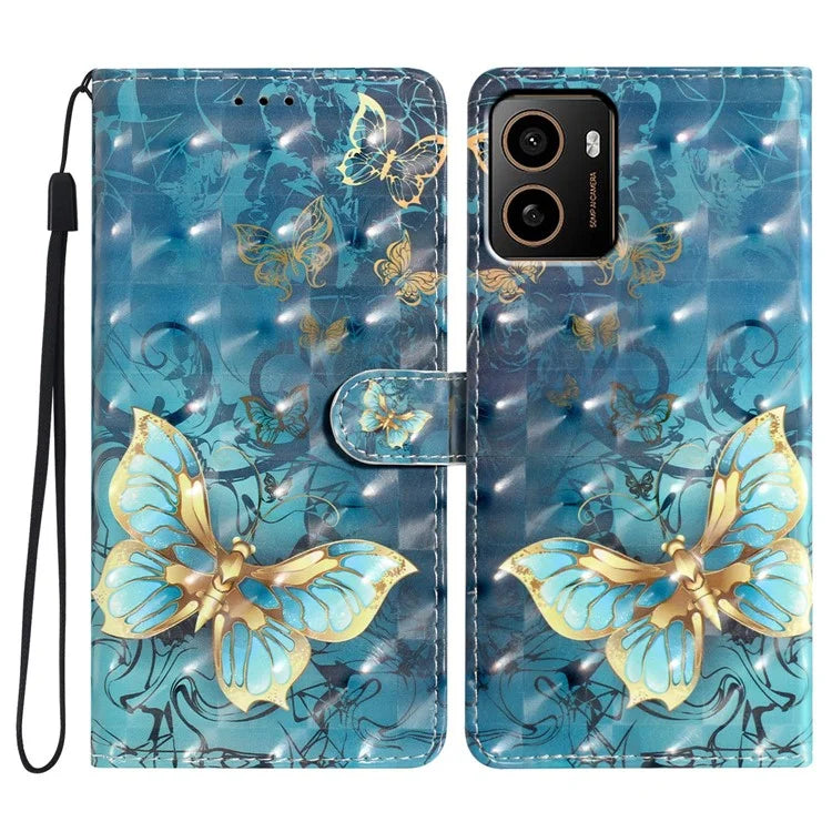 For HMD Pulse+ Case PU Leather 3D Pattern Printing Wallet Phone Cover