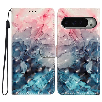 For Google Pixel 9 Pro XL Case PU Leather 3D Pattern Printing Wallet Phone Cover