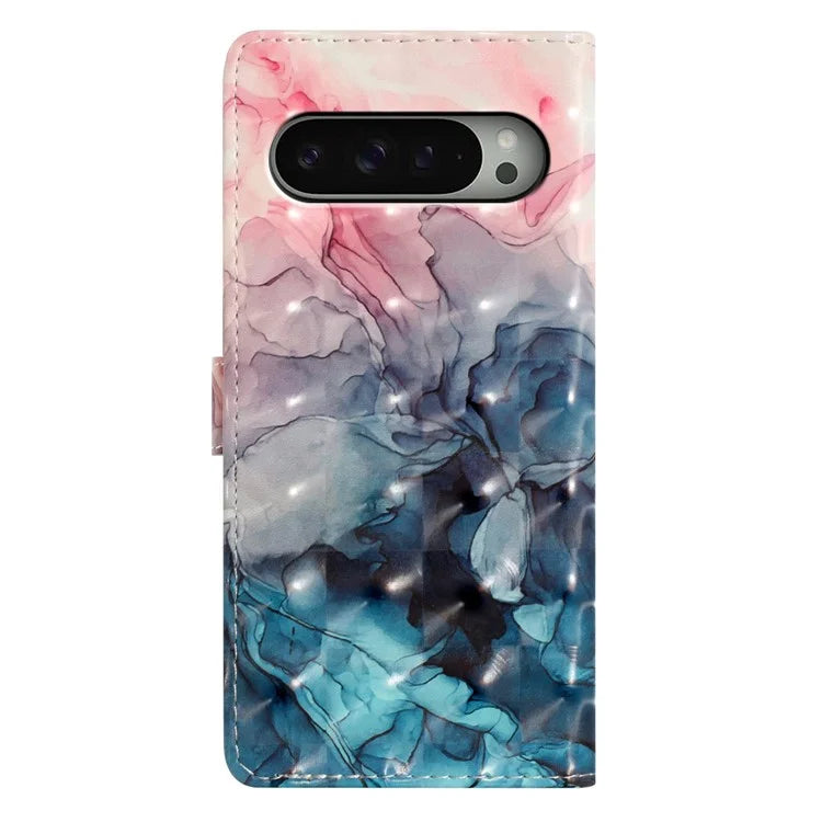 For Google Pixel 9 Pro XL Case PU Leather 3D Pattern Printing Wallet Phone Cover