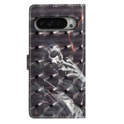 For Google Pixel 9 Pro XL Case PU Leather 3D Pattern Printing Wallet Phone Cover